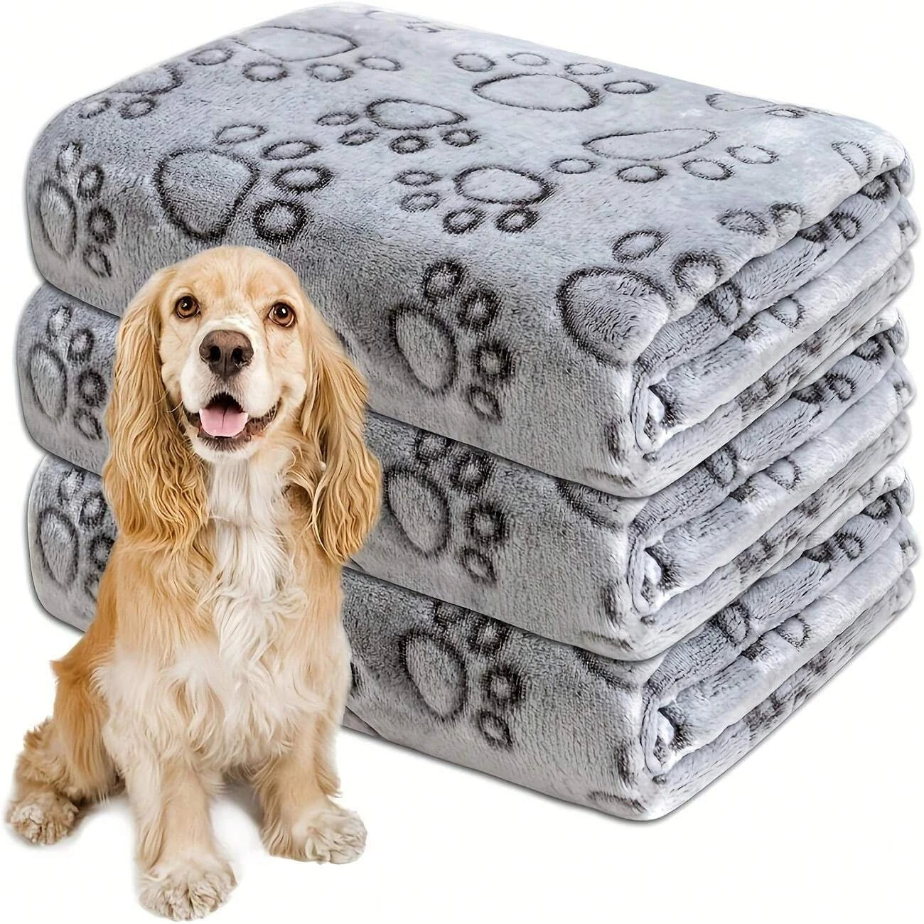 Stuffed Premium Soft Dog Blanket, Puppy Essentials Dog Products Cat Calming Blankets Throw for Small Medium Dogs