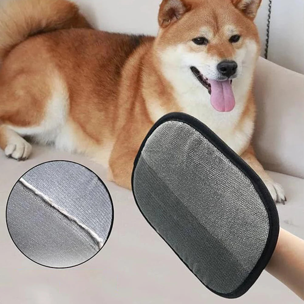 Pet Hair Remover Mitt Deshedding Brush Glove for Dog Cat Rabbit with Long/Short/Curly Hair